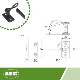 Zamknięcie okna 15mm mosiądzowane mod. 12