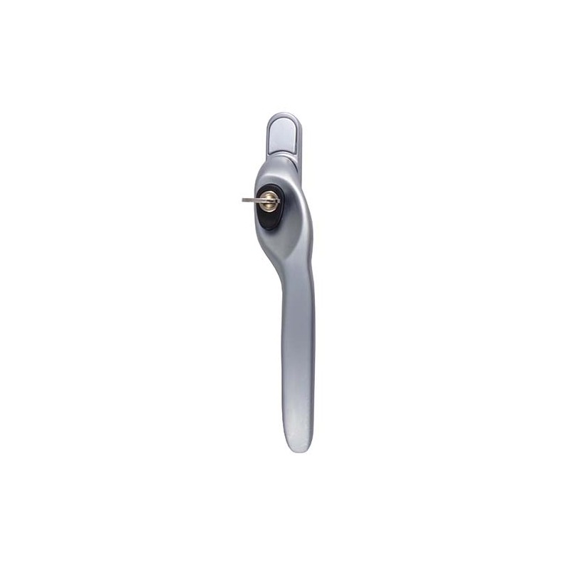 Klamka okienna z kluczykiem Overture Lock 40x7 chrom satyna Prawa