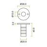 Zaczep ze sprężyną zasuwy Flush Bolt fi. 13mm biały matowy