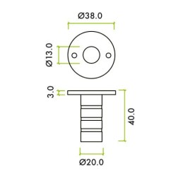 Zaczep ze sprężyną zasuwy Flush Bolt fi. 13mm mosiądz satyna
