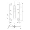 Zawias do drzwi 95x53mm stal złoto antyczne rozłączny PRAWY (pl) mod. 405C