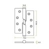 Zawias do drzwi 102x76mm stal nierdzewna INOX samozamykający LEWY (pl) 2szt.