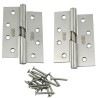 Zawias do drzwi 102x76mm stal nierdzewna INOX samozamykający LEWY (pl) 2szt.