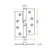 Zawias do drzwi 102x76mm stal nierdzewna INOX samozamykający PRAWY (pl) 2szt.