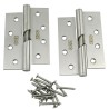 Zawias do drzwi 102x76mm stal nierdzewna INOX samozamykający PRAWY (pl) 2szt.