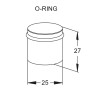 Odbój drzwiowy 25x27mm biały odbojnik podłogowy 2szt. O-RING ref. 503
