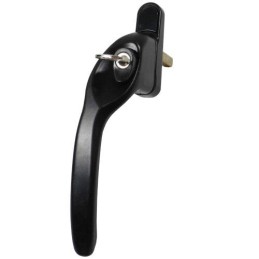 Klamka okienna z kluczykiem Overture Lock 40x7 czarna Lewa