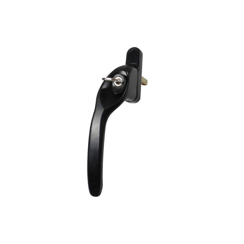 Klamka okienna z kluczykiem Overture Lock 40x7 czarna Lewa