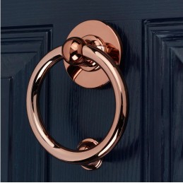 Kołatka drzwiowa Bull Ring miedziana 127mm okrągła