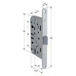 Zamek drzwiowy na klucz 90/50 czarny F18 Mediana EVOLUTION