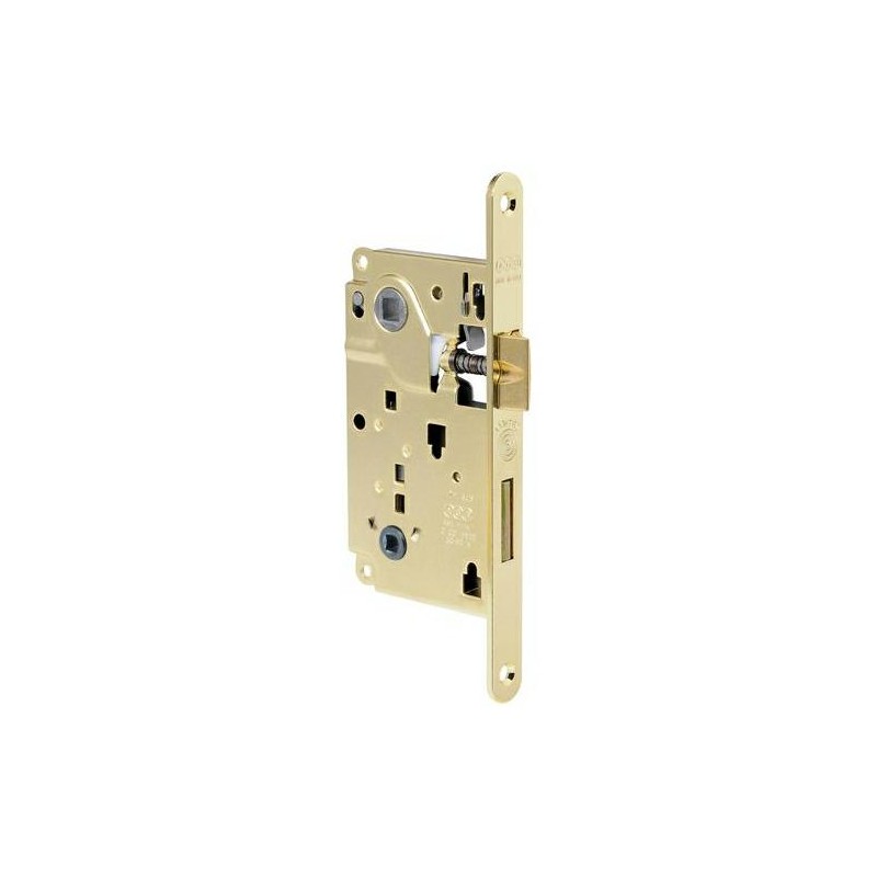 Zamek drzwiowy łazienkowy 90/50 mosiądzowany F22 CENTRO z ryglem