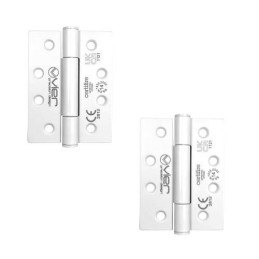 Zawias do drzwi 102x76mm stal nierdzewna INOX biały 2szt. mod. VHC243S