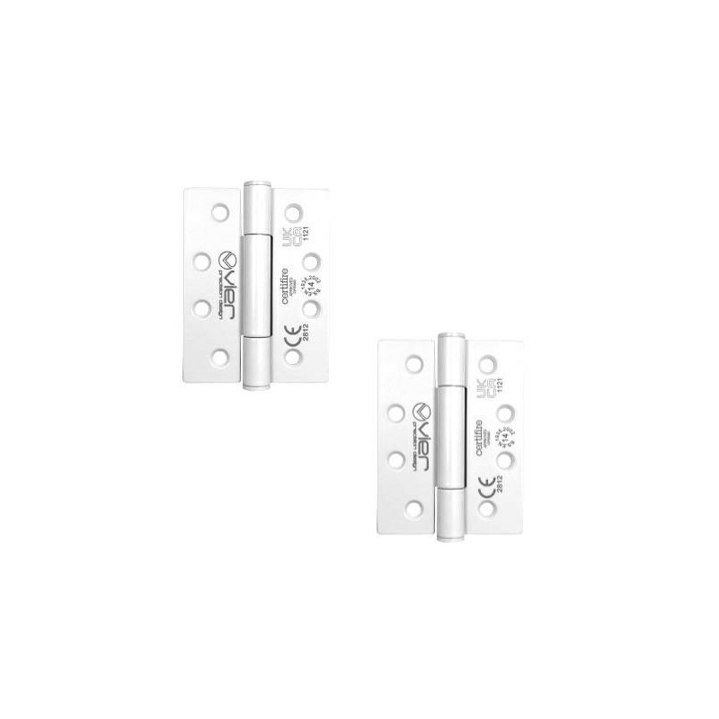 Zawias do drzwi 102x76mm stal nierdzewna INOX biały 2szt. mod. VHC243S