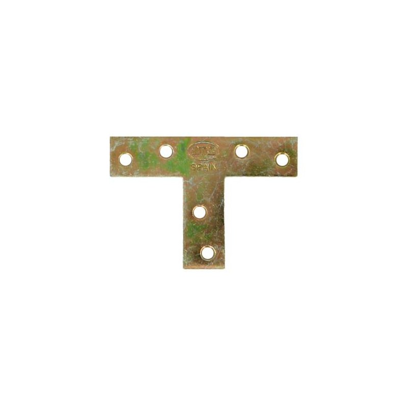 Łącznik płaski typ T stalowy 70x50x16mm żółty ocynk mod.506 do konstrukcji drewnianych