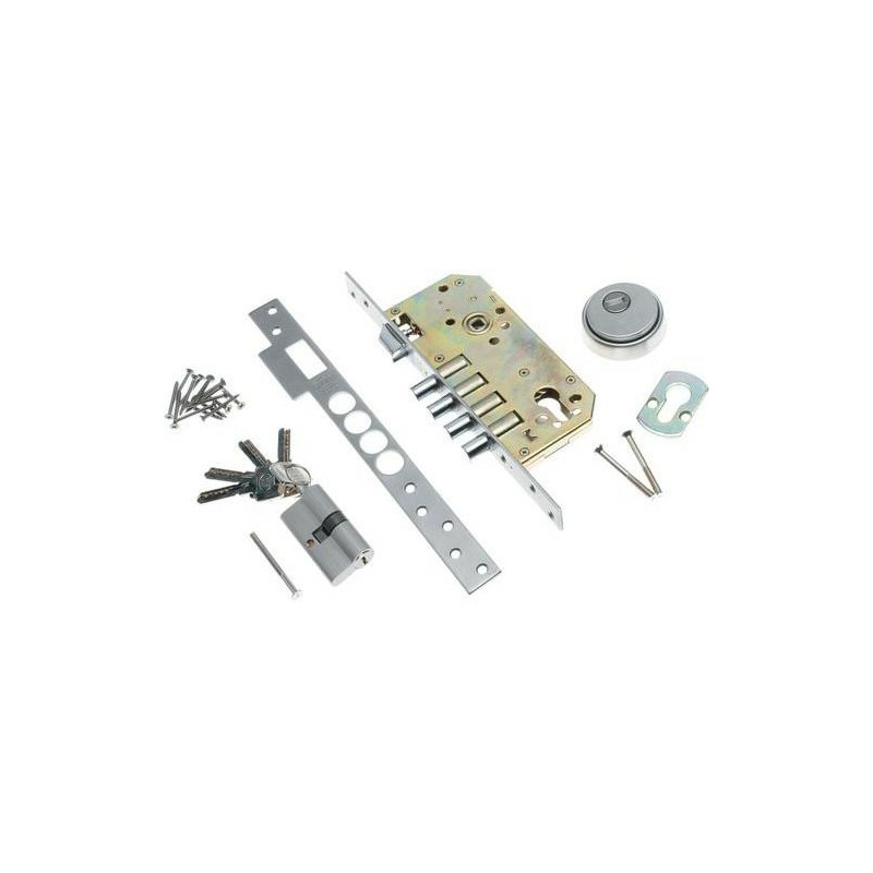 Zamek bolcowy na wkładkę 85/60 INOX mod. 100 z akcesoriami