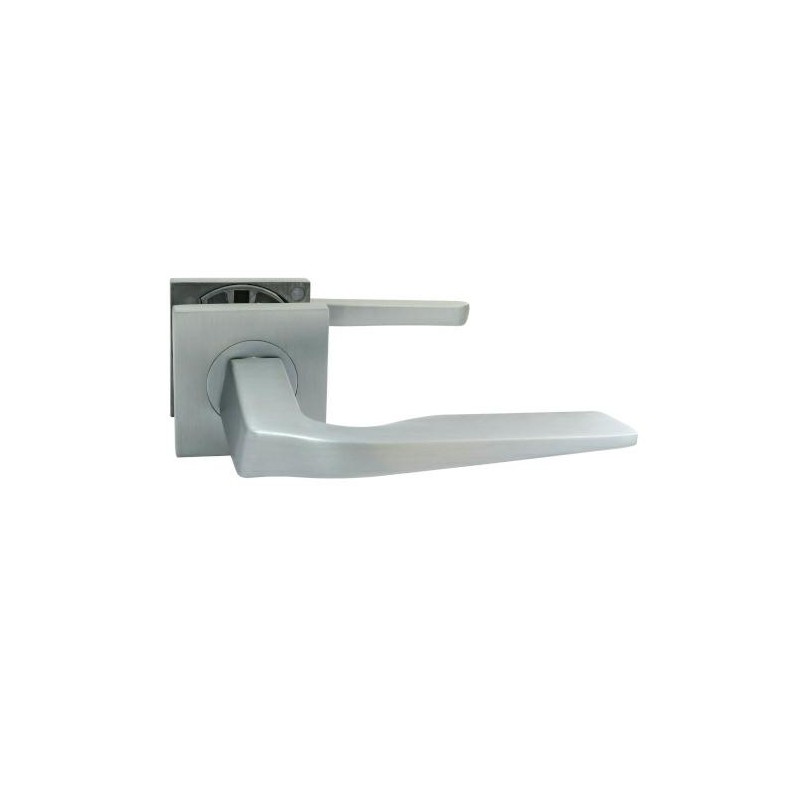 Klamka Lyra 117mm kwadratowa rozeta 50mm chrom satyna