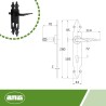 Klamka czarna wkładka 72mm szyld 280x45mm AMIG mod.101P B72