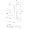 Zawias do drzwi 100x58mm stal czarny rozłączny PRAWY(pl) mod. 405C