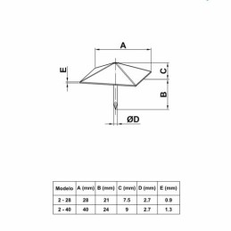 Ćwieki gwoździe ozdobne piramidkia 28x28mm czarne mod.2 DIS 4szt.