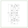 Zawias do drzwi 140x55mm stal biały rozłączny PRAWY (pl) mod. 507
