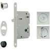 Zamek hakowy łazienkowy 50mm chrom mat F16x160mm + rozety WC SCIVOLA Tre
