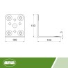 Łącznik kątowy 103x103x100mm żółty ocynk mod.303
