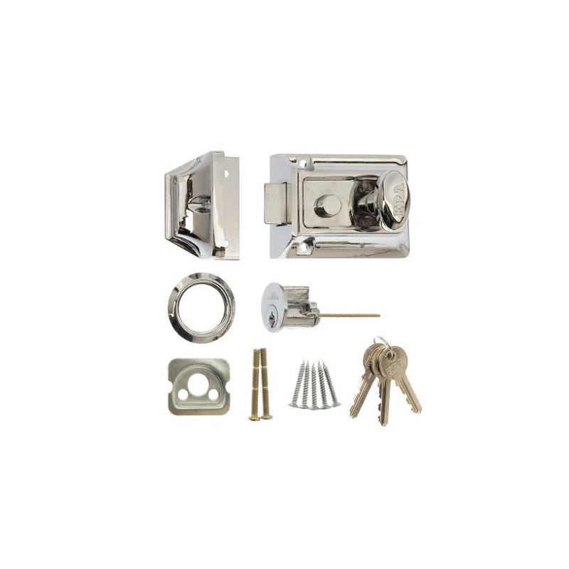 Zamek wierzchni Nightlatch Door Lock      65mm x 92mm x 47mm efekt chromu