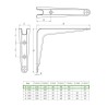Wspornik półki stalowy brązowy 150x125mm mod. 6