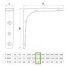 Wspornik półki stalowy brązowy 150x125mm mod. 2