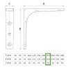 Wspornik półki stalowy biały 250x200mm mod. 2