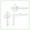 Wspornik półki stalowy biały 100x75mm mod. 1