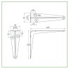 Wspornik półki stalowy brązowy 125x100mm mod. 1