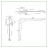 Wspornik półki stalowy biały 150x125mm mod. 1