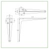 Wspornik półki stalowy srebrny 175x150mm mod. 1