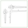 Wspornik półki stalowy srebrny 200x150mm mod. 1