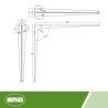Wspornik półki stalowy srebrny 400x350mm mod. 1