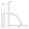 Wspornik półki wzmocniony stal czarny 150x125mm mod. 12