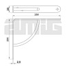 Wspornik półki wzmocniony stal czarny 250x200mm mod. 12