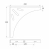 Wspornik półki stalowy biały 200x200mm mod. 13