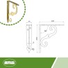 Wspornik półki ornamentalny mosiądz lak. 150x200mm mod.2