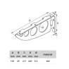 Wspornik półki stalowy biały 100x240mm mod. SERENISSIMA 24 2szt.