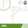 Wspornik półki stalowy biały 250x200mm mod.10