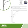Wspornik półki stalowy szary 150x125mm mod.10