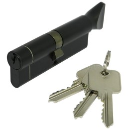 Wkładka z gałką do drzwi 90mm G45/45 czarna mod. V5