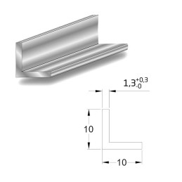 Profil kątowy 10x10mm dł. 2,5m aluminiowy surowy