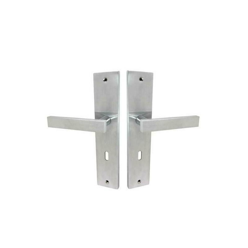 Klamka CUT na klucz 72mm chrom satyna długi szyld mod. 164/210