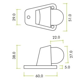 Odbój podłogowy Heavy Duty 60x51x38mm Inox