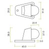 Odbój podłogowy Heavy Duty 60x51x38mm Inox