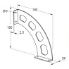 Wspornik półki stalowy srebrny 190x180mm mod. BOOMERANG 20 2szt. rysy lekko porysowany