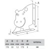 Wspornik półki dziecięcy stalowy czerwony 170x178mm IPPO 17 2szt.